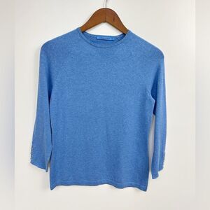 J. McLaughlin Jamey Crew Neck Button Cuff  Sweater Blue Size Extra Small